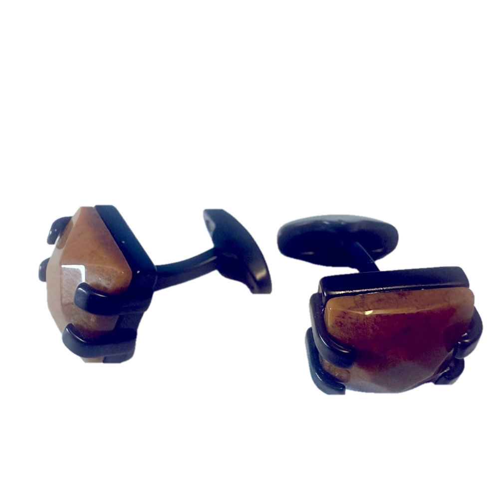 Jos A Banks Elegant Brown and Black Cufflinks EA047